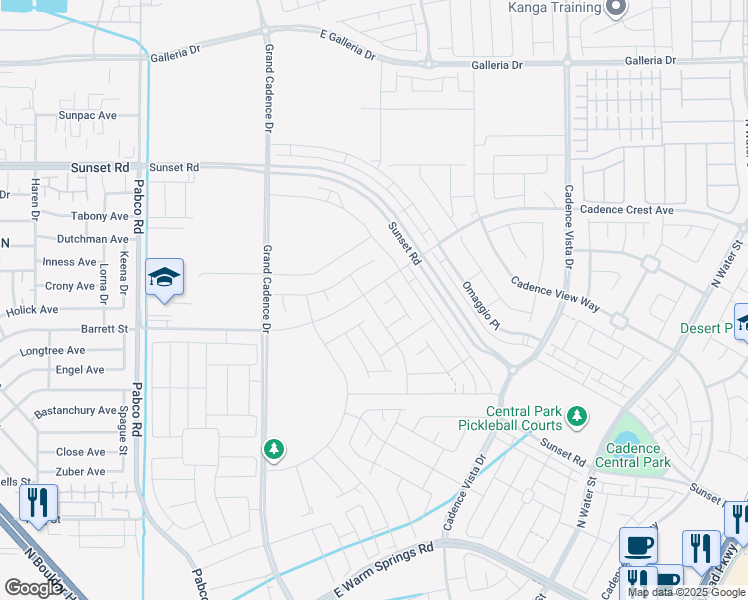 map of restaurants, bars, coffee shops, grocery stores, and more near 744 Monroe Hill Place in Henderson