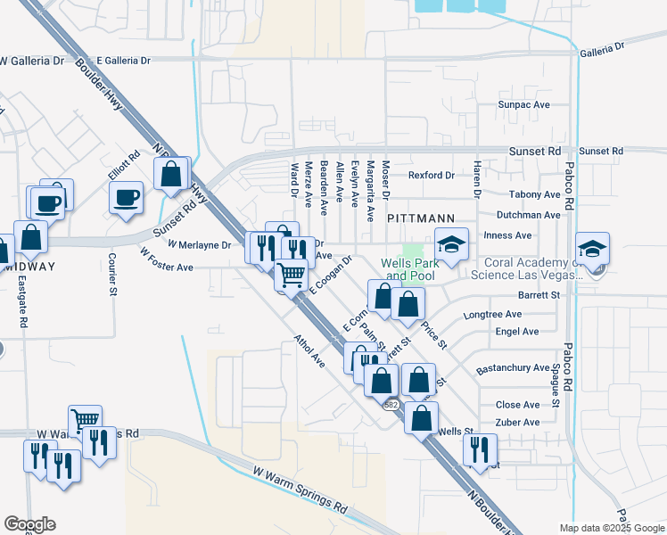 map of restaurants, bars, coffee shops, grocery stores, and more near 1701 Chestnut Street in Henderson