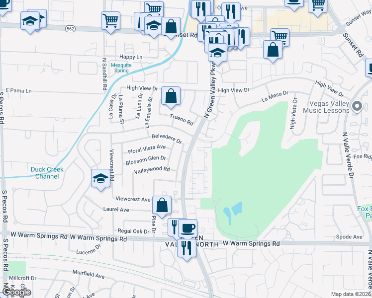 map of restaurants, bars, coffee shops, grocery stores, and more near in Henderson
