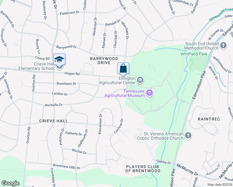 map of restaurants, bars, coffee shops, grocery stores, and more near 455 Manley Drive in Nashville