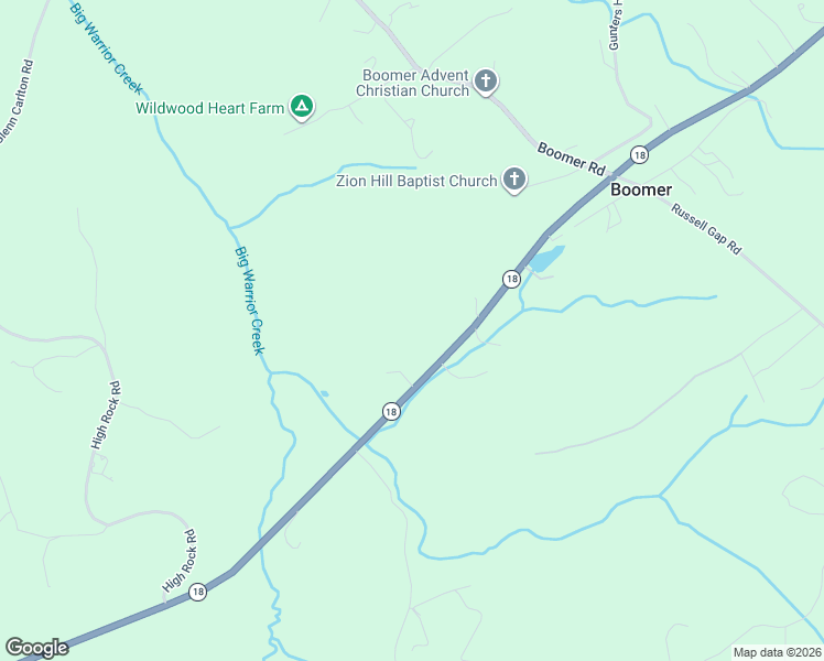 map of restaurants, bars, coffee shops, grocery stores, and more near 172 German Farm Road in Boomer