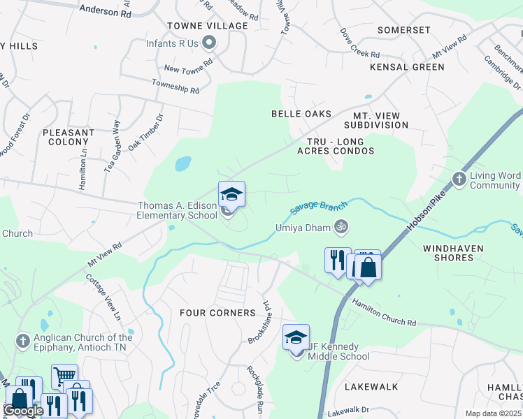 map of restaurants, bars, coffee shops, grocery stores, and more near 416 Jenny Ruth Point in Nashville