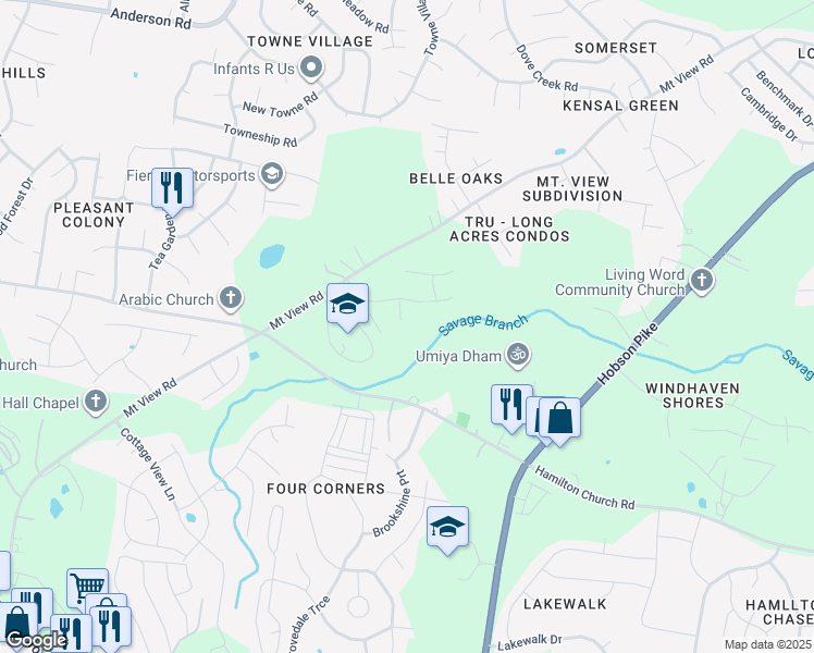 map of restaurants, bars, coffee shops, grocery stores, and more near 417 Jenny Ruth Point in Nashville