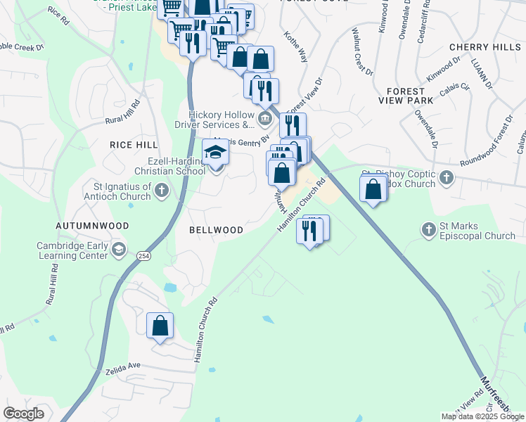 map of restaurants, bars, coffee shops, grocery stores, and more near 937 Hamilton Crossings in Nashville