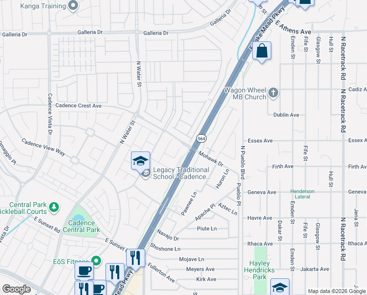 map of restaurants, bars, coffee shops, grocery stores, and more near 394 Alla Marcia Lane in Henderson