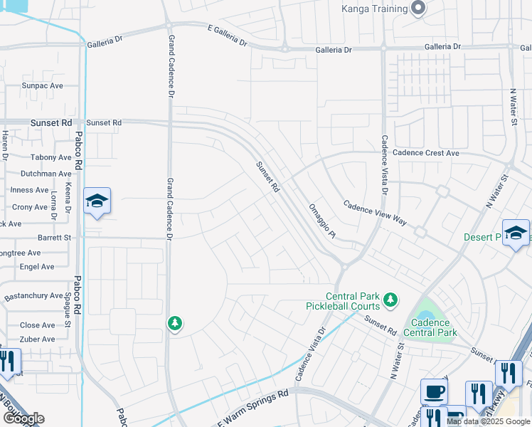 map of restaurants, bars, coffee shops, grocery stores, and more near 780 Aurora Vale Place in Henderson