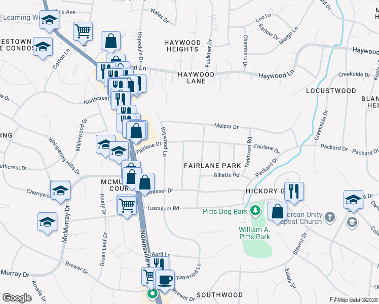 map of restaurants, bars, coffee shops, grocery stores, and more near 4904 Pearson Place in Nashville