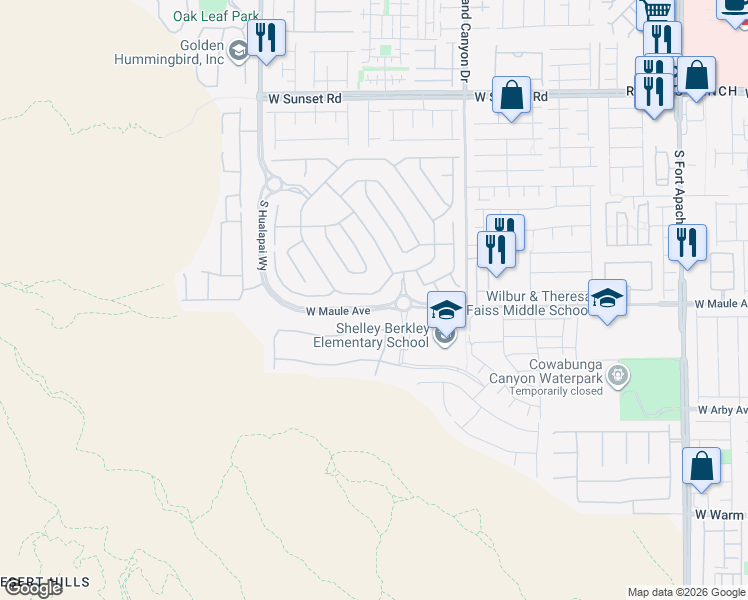 map of restaurants, bars, coffee shops, grocery stores, and more near 9985 Regency Canyon Way in Las Vegas