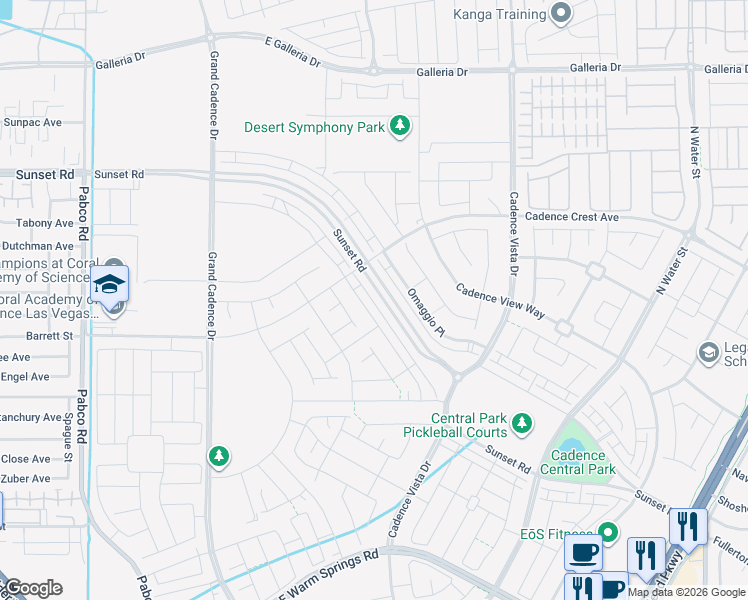 map of restaurants, bars, coffee shops, grocery stores, and more near 686 Last Dance Place in Henderson