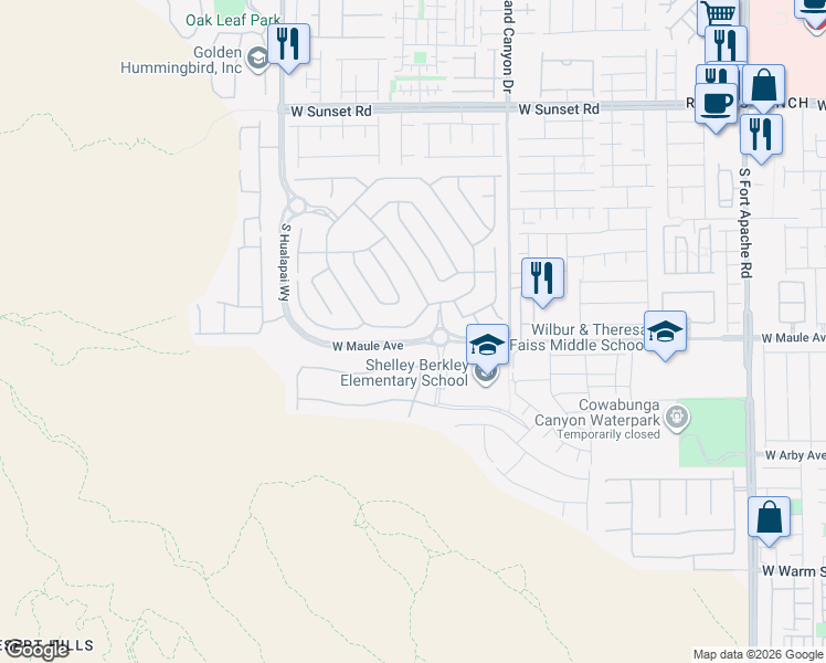 map of restaurants, bars, coffee shops, grocery stores, and more near 9973 Regency Canyon Way in Las Vegas