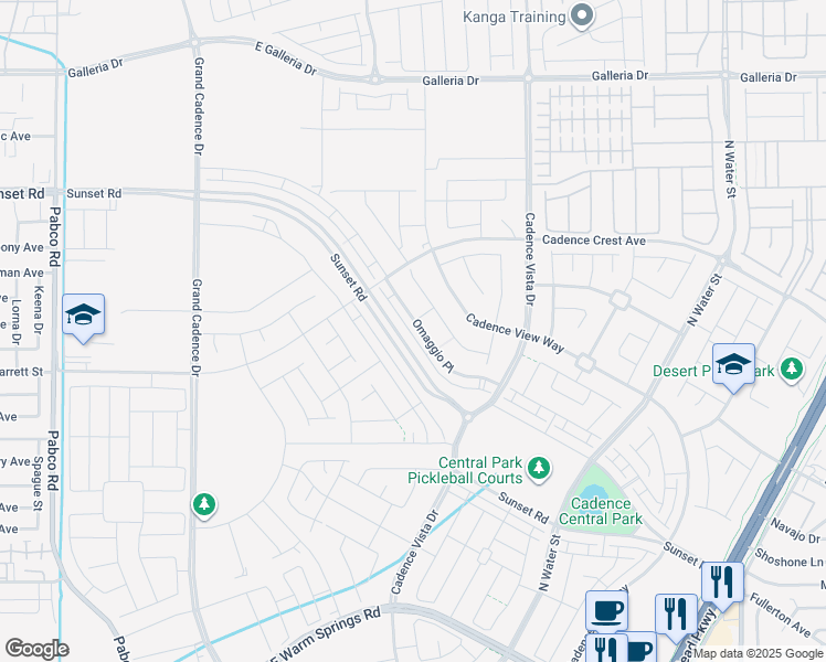 map of restaurants, bars, coffee shops, grocery stores, and more near 747 Omaggio Place in Henderson