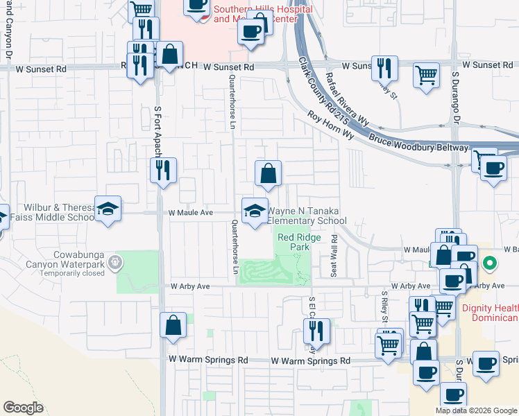 map of restaurants, bars, coffee shops, grocery stores, and more near 9133 Murmuring Tide Avenue in Las Vegas