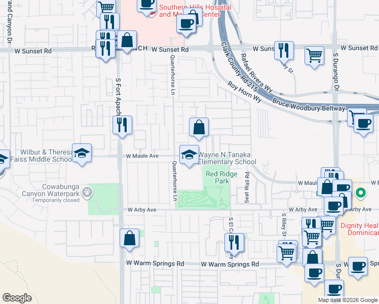 map of restaurants, bars, coffee shops, grocery stores, and more near 9145 Murmuring Tide Avenue in Las Vegas