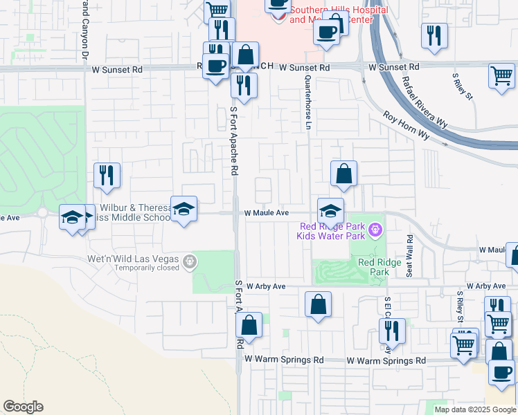 map of restaurants, bars, coffee shops, grocery stores, and more near 9330 West Maule Avenue in Las Vegas