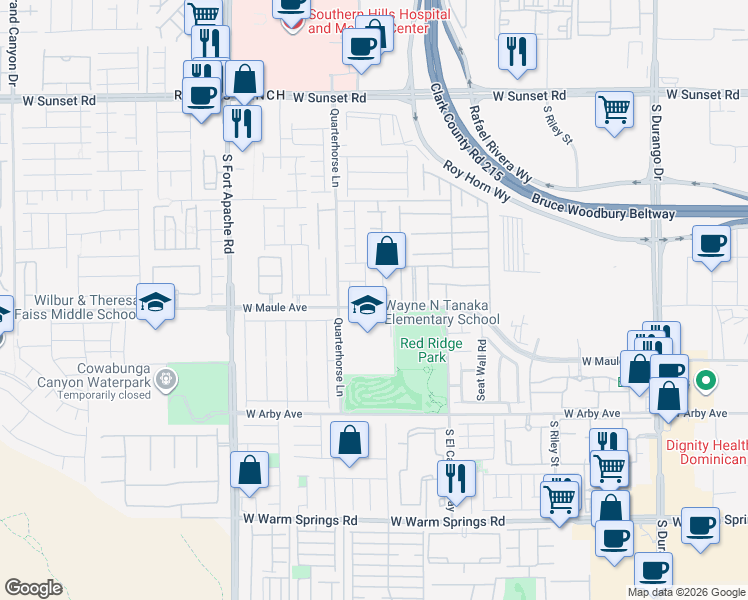 map of restaurants, bars, coffee shops, grocery stores, and more near 9133 Murmuring Tide Avenue in Las Vegas