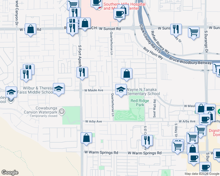 map of restaurants, bars, coffee shops, grocery stores, and more near 9217 Tulip Trestle Avenue in Las Vegas