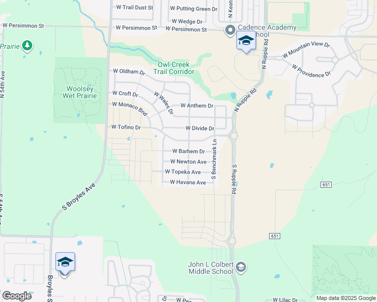 map of restaurants, bars, coffee shops, grocery stores, and more near West Barhem Drive in Fayetteville