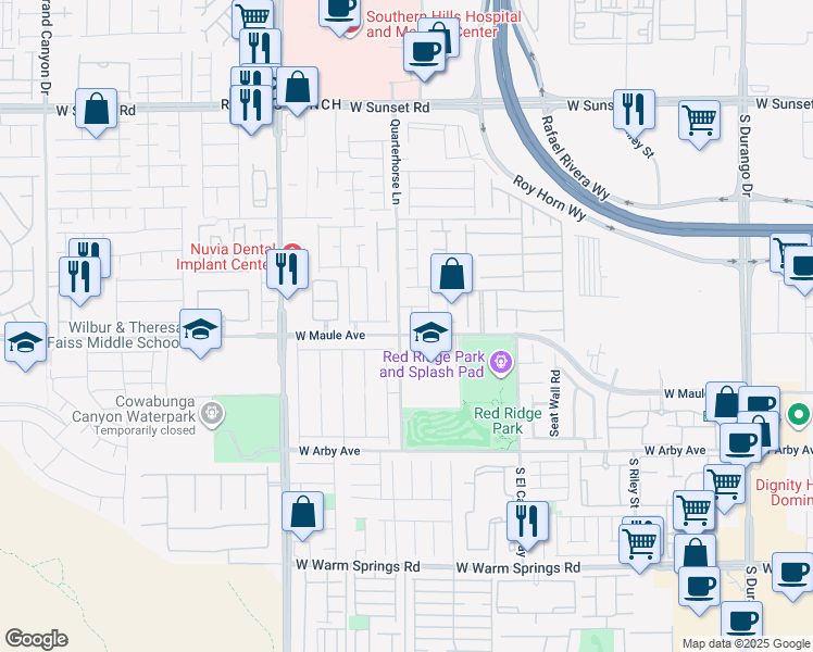 map of restaurants, bars, coffee shops, grocery stores, and more near 6891 Perfect Sunset Court in Las Vegas