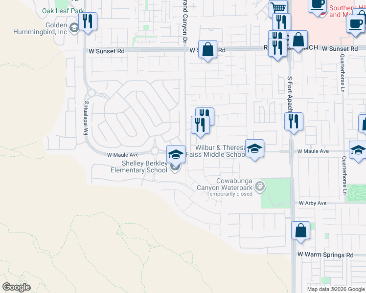 map of restaurants, bars, coffee shops, grocery stores, and more near 6881 Wood Clover Court in Las Vegas