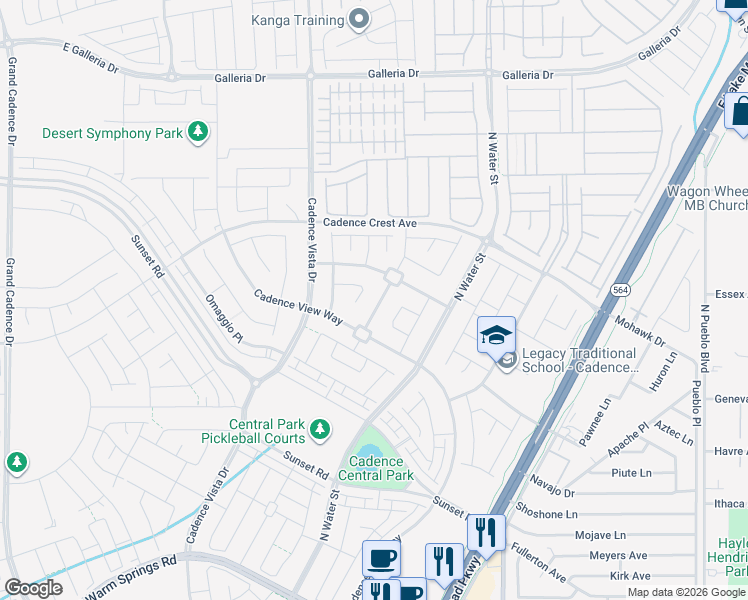 map of restaurants, bars, coffee shops, grocery stores, and more near 335 Values Circle in Henderson
