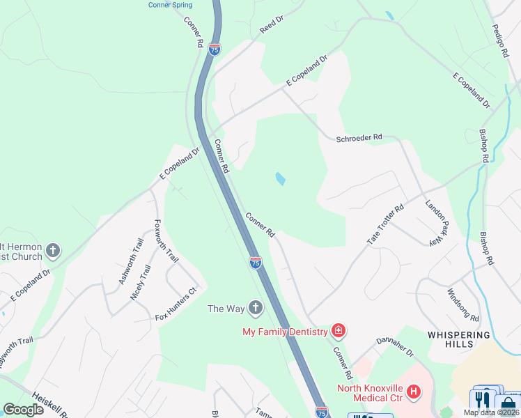 map of restaurants, bars, coffee shops, grocery stores, and more near 8130 Conner Road in Powell