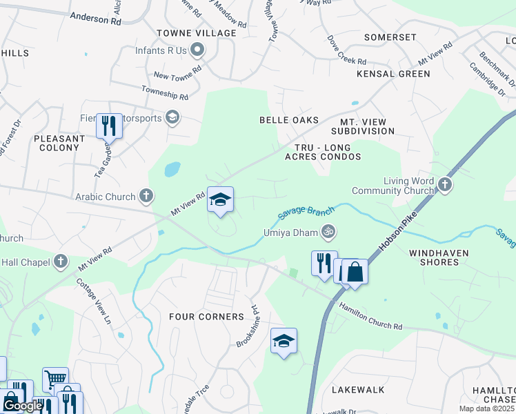 map of restaurants, bars, coffee shops, grocery stores, and more near 409 Jenny Ruth Point in Nashville
