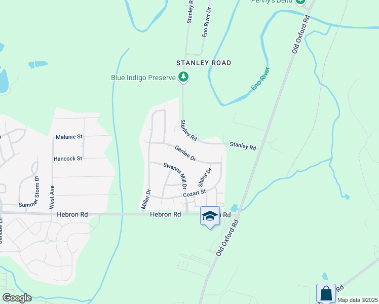 map of restaurants, bars, coffee shops, grocery stores, and more near 3120 Genlee Drive in Durham