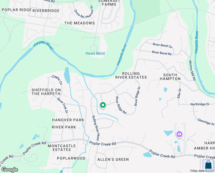 map of restaurants, bars, coffee shops, grocery stores, and more near 7433 Rolling River Parkway in Nashville