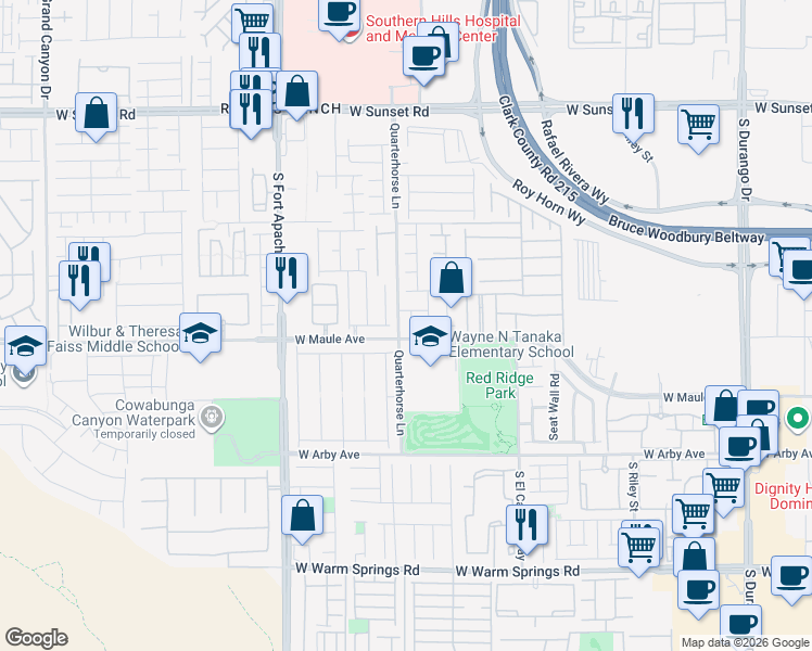 map of restaurants, bars, coffee shops, grocery stores, and more near 6899 Perfect Sunset Court in Las Vegas