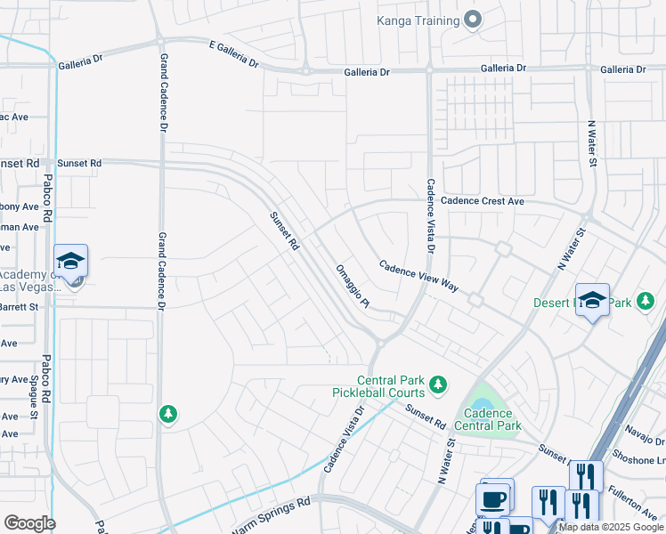 map of restaurants, bars, coffee shops, grocery stores, and more near 757 Omaggio Place in Henderson