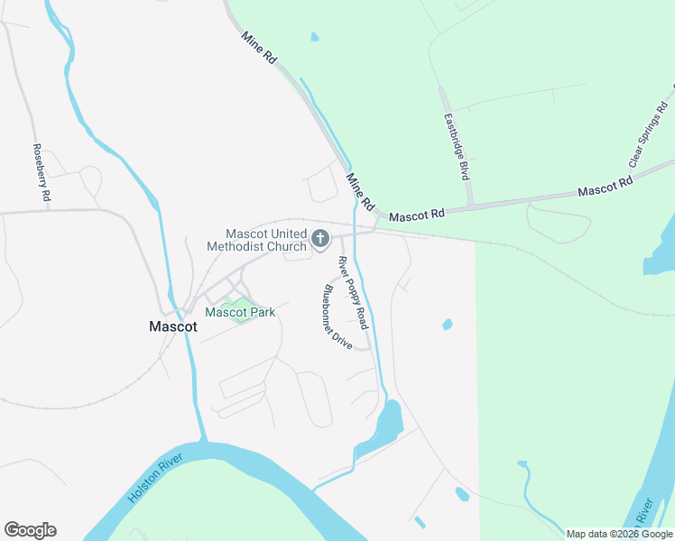 map of restaurants, bars, coffee shops, grocery stores, and more near 2138 Bluebonnet Drive in Mascot