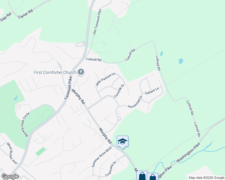 map of restaurants, bars, coffee shops, grocery stores, and more near 6047 Shannon Valley Farms Boulevard in Knoxville