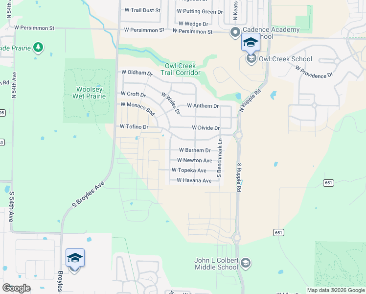 map of restaurants, bars, coffee shops, grocery stores, and more near 158 North Broyles Road in Fayetteville