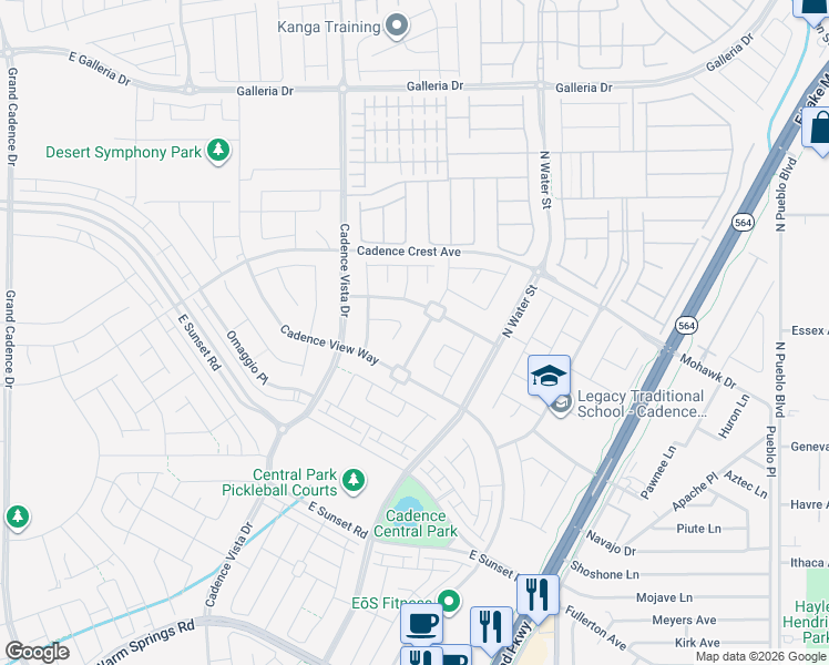 map of restaurants, bars, coffee shops, grocery stores, and more near 337 Values Circle in Henderson