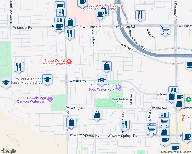 map of restaurants, bars, coffee shops, grocery stores, and more near 6899 Perfect Sunset Court in Las Vegas