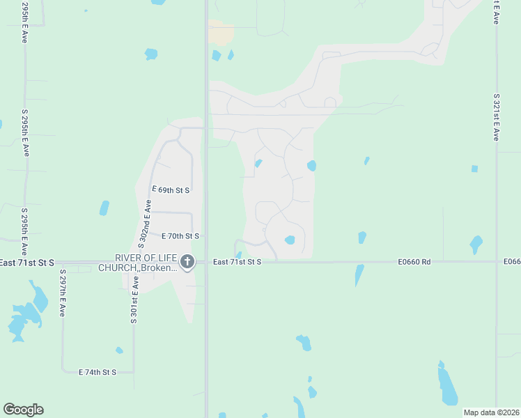 map of restaurants, bars, coffee shops, grocery stores, and more near 6948 South 309th East Avenue in Broken Arrow