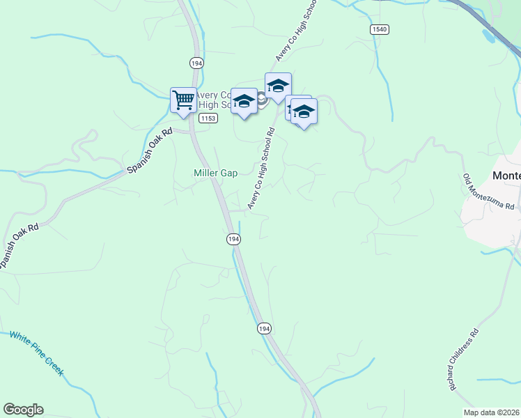 map of restaurants, bars, coffee shops, grocery stores, and more near 143 Rosebay Lane in Newland