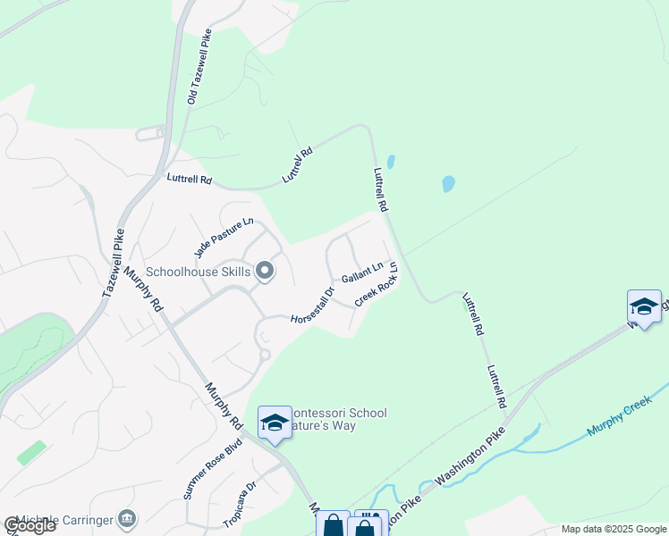 map of restaurants, bars, coffee shops, grocery stores, and more near 5116 Horsestall Drive in Knoxville