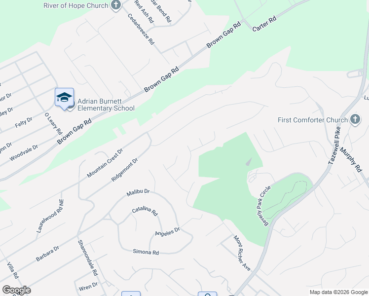 map of restaurants, bars, coffee shops, grocery stores, and more near 5234 McCampbell Hill Lane in Knoxville