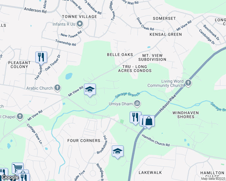 map of restaurants, bars, coffee shops, grocery stores, and more near 168 Painter Drive in Nashville