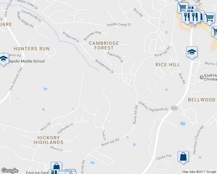 map of restaurants, bars, coffee shops, grocery stores, and more near 713 Frodo Lane in Nashville