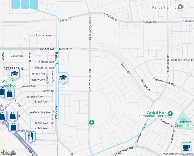 map of restaurants, bars, coffee shops, grocery stores, and more near 51 Serene Tempo Avenue in Henderson