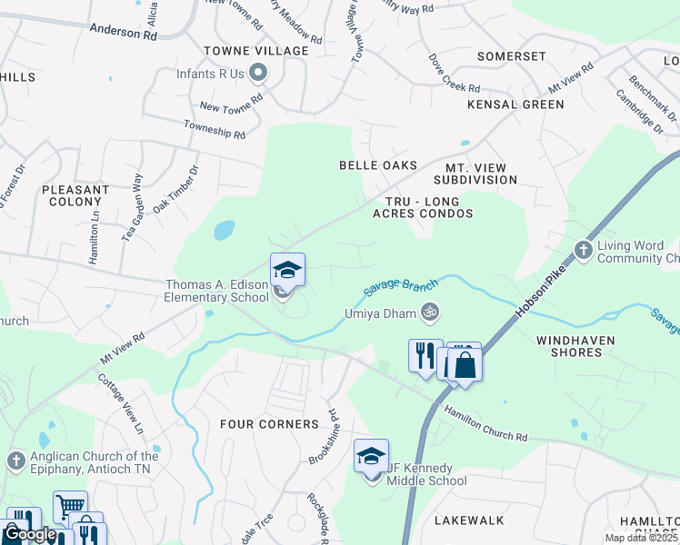 map of restaurants, bars, coffee shops, grocery stores, and more near 152 Painter Drive in Nashville