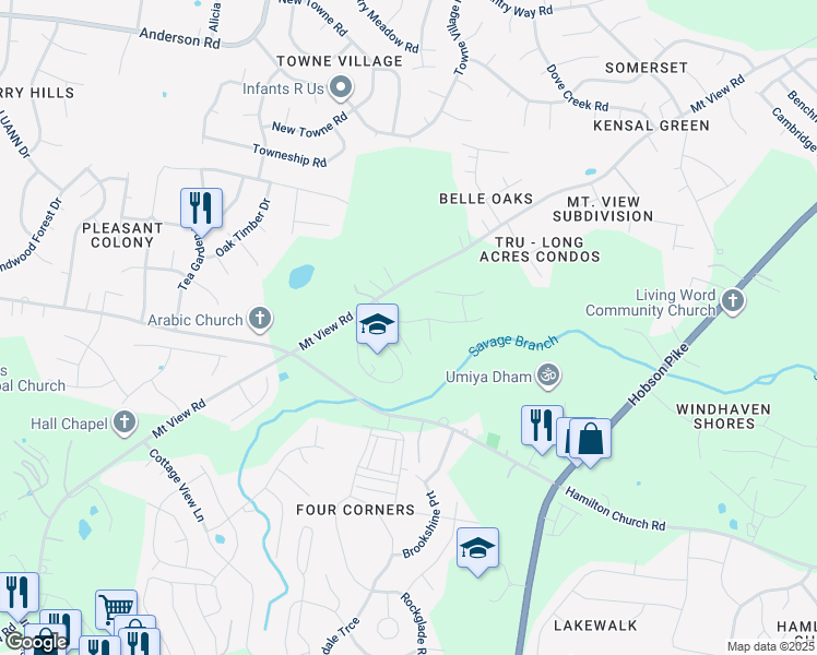map of restaurants, bars, coffee shops, grocery stores, and more near 120 Painter Drive in Nashville