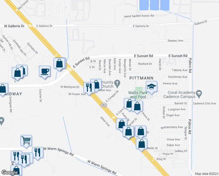 map of restaurants, bars, coffee shops, grocery stores, and more near 1701 Chestnut Street in Henderson