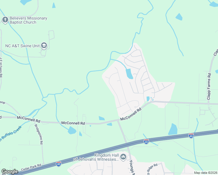 map of restaurants, bars, coffee shops, grocery stores, and more near 1125 Langston Drive in Greensboro