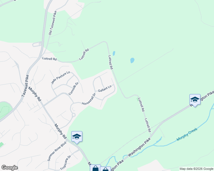 map of restaurants, bars, coffee shops, grocery stores, and more near 6111 Gallant Lane in Knoxville