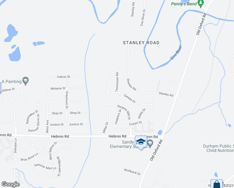 map of restaurants, bars, coffee shops, grocery stores, and more near 2 Nethers Court in Durham