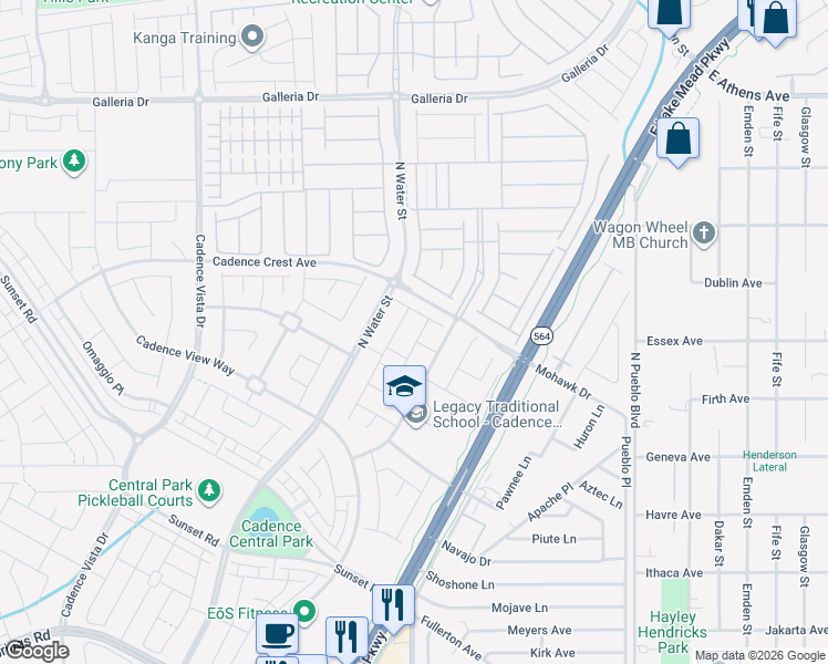 map of restaurants, bars, coffee shops, grocery stores, and more near 379 Pretissimo Lane in Henderson