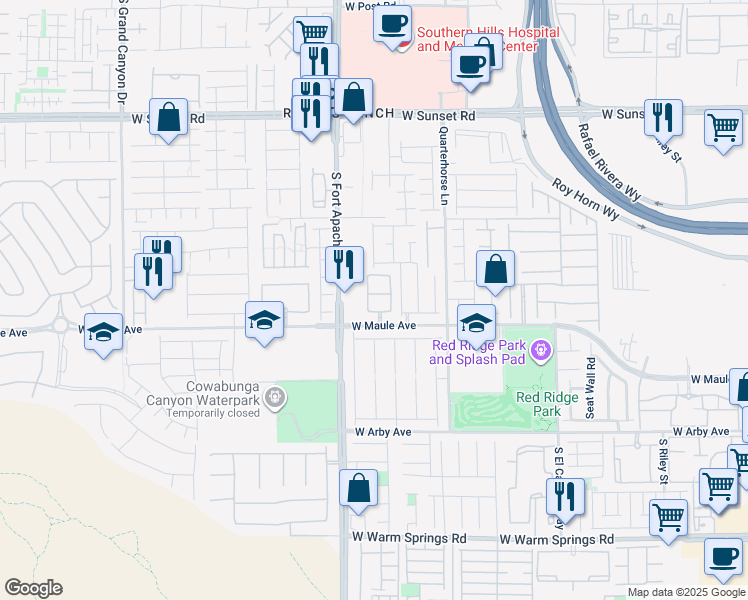 map of restaurants, bars, coffee shops, grocery stores, and more near 9330 West Maule Avenue in Las Vegas